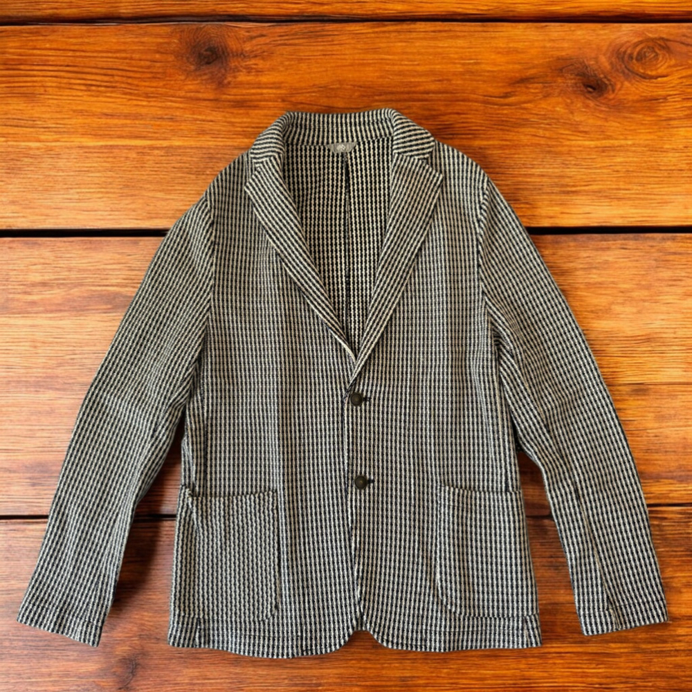 Men's Fradi Postage Black White Stretch Cardigan Blazer - 52 42 - Made in Italy